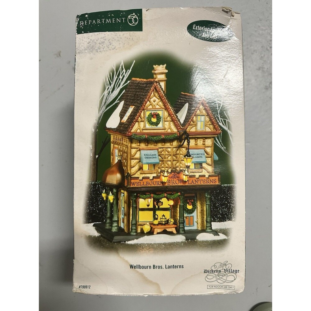 Dept 56 Dickens' Village Wellbourn Bros. Lanterns Porcelain Illuminated 799912